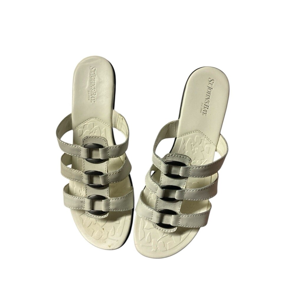 St John’s Bay Chandler White Sandals 9M